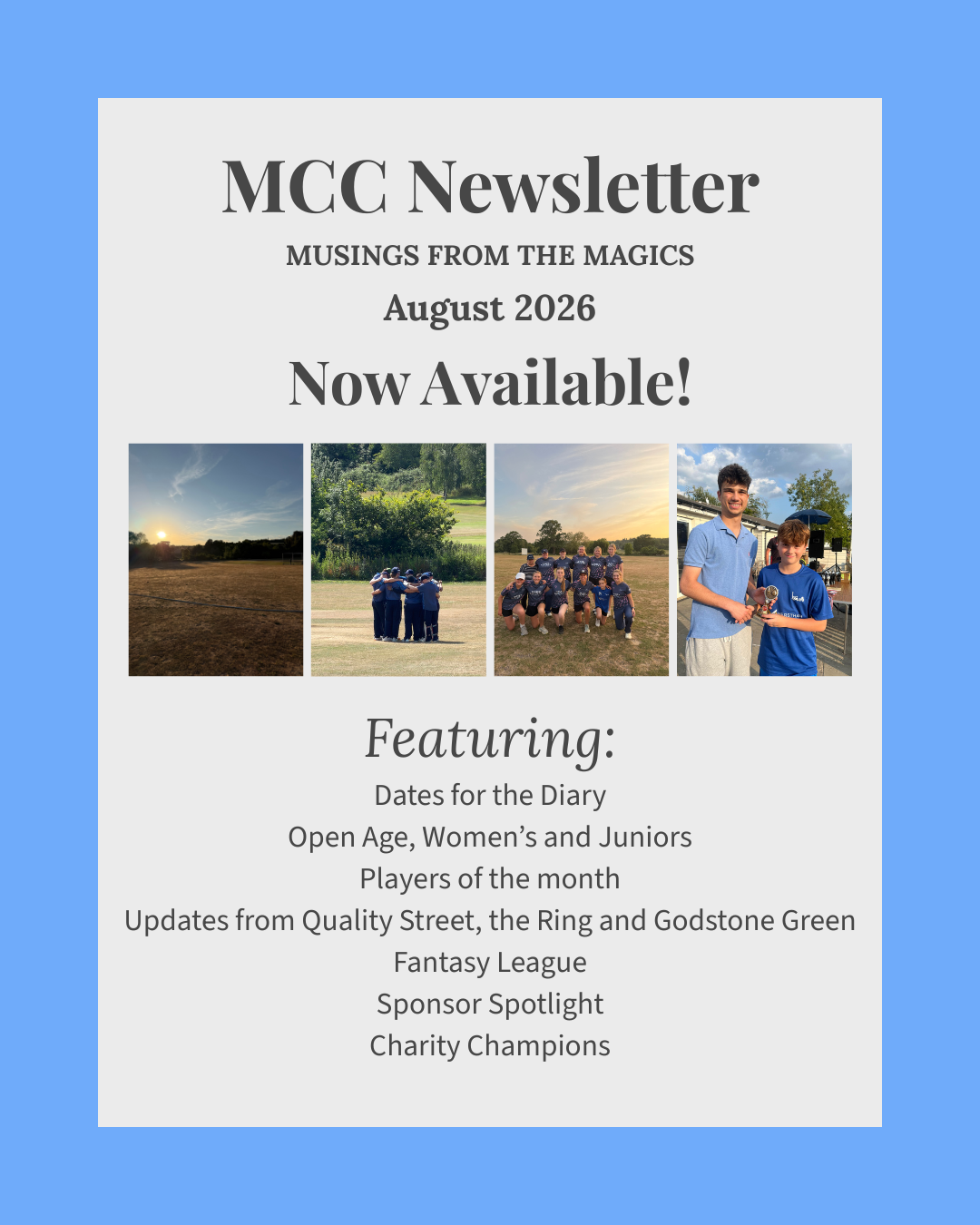 August Newsletter Out Now!