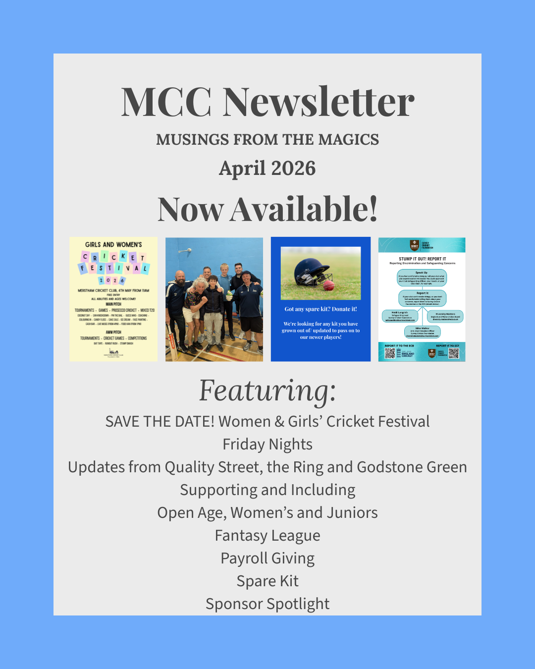 April Newsletter Out Now!